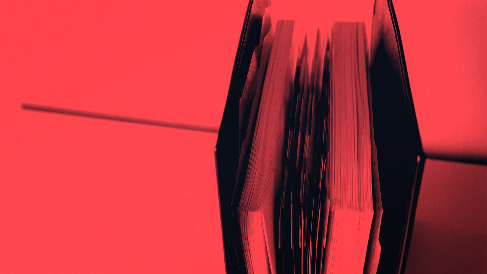 Otvoren registrator sa pregradama u boji, u kosom linijskom rastru